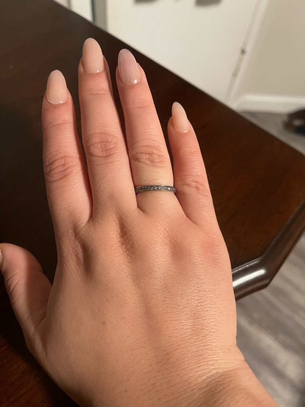 Delicate Silver Pavé Band Ring